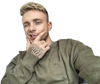 😉 2f224202 pria, tato, potret, selfie, rambut pirang, berkedip telegram sticker