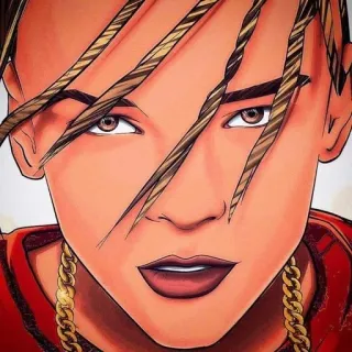 🌟 e4016d1c người, khuôn mặt, chân dung, hình minh họa, nam, dây chuyền, tóc bện whatsapp sticker