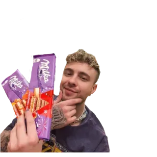 🤔 c30899a8 ช็อกโกแลต, ลูกอม, มิลก้า, อาหาร, หวาน, ของหวาน telegram sticker