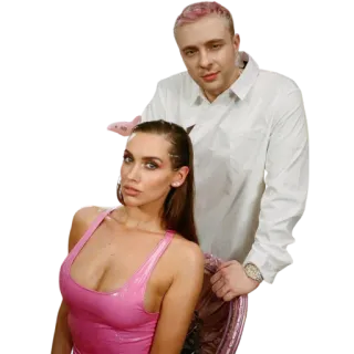 😊 077b9231 женщина, мужчина, пара, мода, портрет, розовый whatsapp sticker