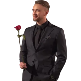 😄 10856cb9 мужчина, костюм, роза, официальная одежда, портрет, знакомства whatsapp sticker
