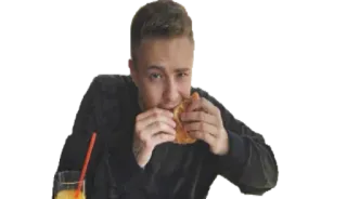 😧 8456a5d1 мужчина, ест, бургер, еда, напиток whatsapp sticker