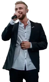 🎤 08c02339 นักร้อง, นักแสดง, ไมโครโฟน, ชุดทางการ, ผู้ชาย, เพลง telegram sticker