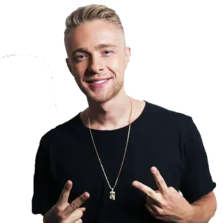 ☺️ 980d59c4 ผู้ชาย, คน, สัญลักษณ์สันติภาพ, ยิ้ม, ภาพเหมือน telegram sticker