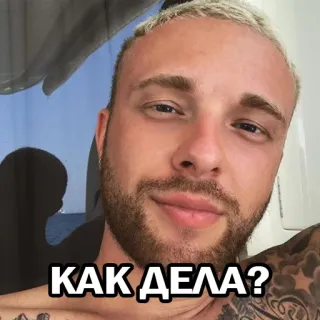 🤙 8cbe78ec КАК ДЕЛА? русский, мужчина, блондин telegram sticker