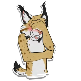 ☺️ 02abf385 Фурри, Рысь, Смущенный, Мультфильм, Антропоморфный, Животное telegram sticker