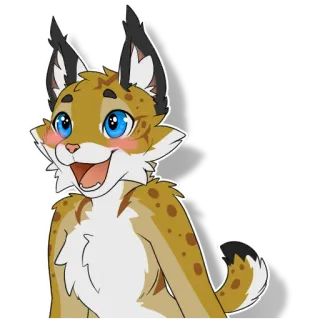 😃 35e86ee1 рысь, фурри, животное, милый, млекопитающее, антропоморфный telegram sticker