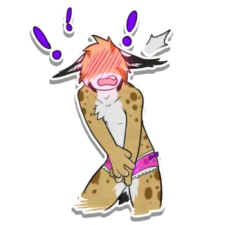 😳 4123a9e4 Фурри, смущённый, милый, животное, румянец, удивлённый, трусы telegram sticker