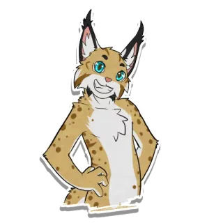 😀 6c69fbe3 кот, животное, пушистый, рысь, антропоморфный, мультфильм, наклейка telegram sticker