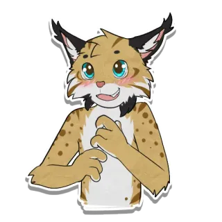 😀 75f4c2d4 Фурри, Антропоморфный, Рысь, Мультфильм, Животное, Милый telegram sticker