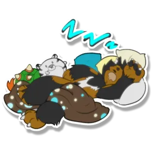 💤 7a27d6ea ZZZ спящий, собака, милый, мультик, подушка, животное, питомец telegram sticker