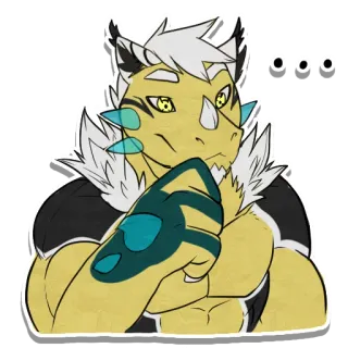 😕 82756cb9 ... Фурри, Монстр, Антропоморфный, Существо, Выражение, Персонаж, Стикер telegram sticker