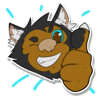 👍 85f3e667 Палец вверх, Фурри, Мультфильм, Животное, Персонаж, Позитивный telegram sticker