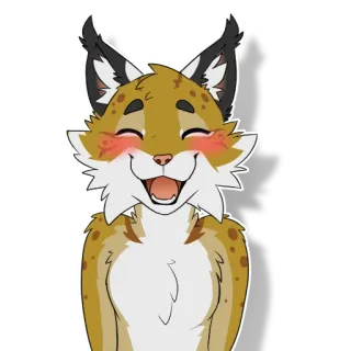 🥰 8be99b44 рысь, антропоморфный, фурри, животное, млекопитающее, милый, мультяшный, улыбающийся telegram sticker