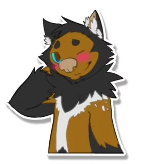 😊 a437d876 Фурри, Антро, Животное, Мультфильм, Наклейка, Милый telegram sticker