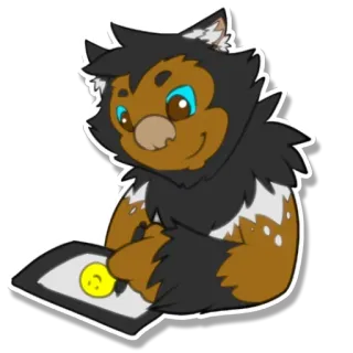 😊 a4fc6fc9 Мультфильм, Фурри, Рисунок, Антро, Цифровое искусство, Улыбка telegram sticker