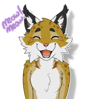 😆 bcc39314 Meow! meow! кот, рысь, животное, милый, мяу, пушистый telegram sticker
