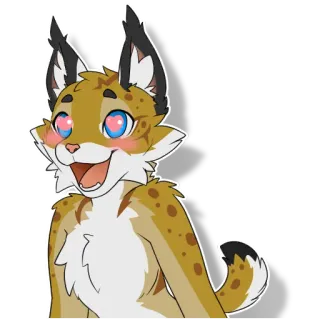 😚 d9cba8ee рысь, мультик, животное, счастливый, пушистый telegram sticker