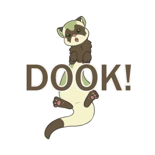 🍝 00fe6c9f DOOK! ferret, animal, cute, dook, cartoon, sticker telegram sticker