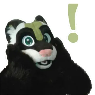 😮 6f60e5fc furry, animal, exclamation point, costume telegram sticker