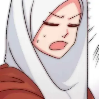 🍒 457d0dd4 hijab, wanita, anime, islam, muslim, perempuan, kartun telegram sticker
