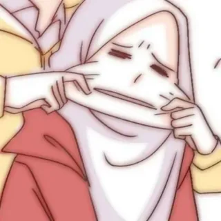🍒 c9c178bc Anime, Kartun, Membuat muka jelek, Hijab, Ekspresi wajah telegram sticker