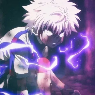 😊 bb431761 Killua Zoldyck Hunter x Hunter Anime, Bliksem, Killua, Hunter x Hunter, Bloed, Aanval whatsapp sticker