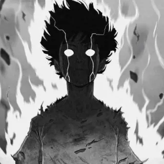 🤩 fa2f0364 Shigeo Kageyama Mob Psycho 100 Anime, Mob Psycho 100, Shigeo Kageyama, Esper, Psychisch, Zwart-wit whatsapp sticker