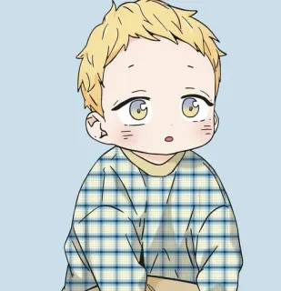 🐰 3d832914 bebé, lindo, dibujos animados, niño, ilustración, cuadros, rubio telegram sticker