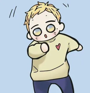 🐰 c4533265 pegatina, dibujo animado, personaje, lindo, corazón, pelo rubio, suéter telegram sticker