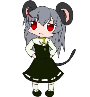 👩 126baf6a Аниме, Девушка, Мышь, Кавай, Милый telegram sticker