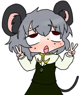 😵 979990c8 Аниме, Мышь, Знак мира, Мультфильм, Персонаж telegram sticker