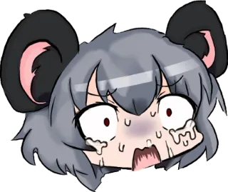 😰 b32c2b16 Аниме, Мышь, Выражение, Пот, Страх, Мультфильм telegram sticker