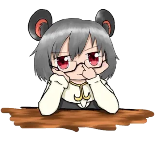 🤓 be5c809c Аниме, Манга, Девушка, Персонаж, Иллюстрация, Очки, Милый, Уши telegram sticker