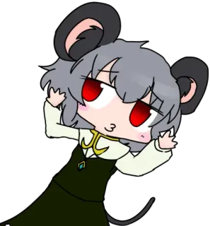 🤔 ff37b762 Мышь, Аниме, Мультфильм, Чиби, Милый telegram sticker