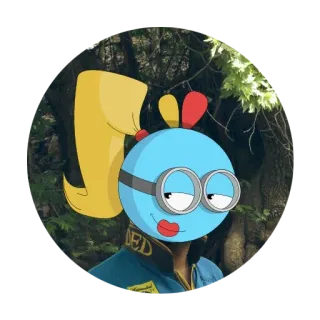 ☺️ 8d3760c4 RATED Cartoon, Sticker, Figur, Blau, Gelb, Augen telegram sticker