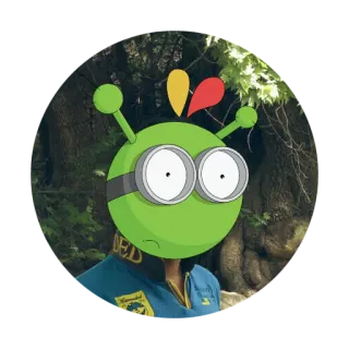 😟 f26b9a8d BANDED Cartoon, Figur, Grün, Maskottchen telegram sticker