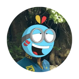 ☺️ f6f30b14 Cartoon, Figur, Lustig, Blau telegram sticker