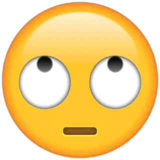 🙄 561524fe 表情符号, 翻白眼, 表情, 黄色, 脸, 卡通 telegram sticker