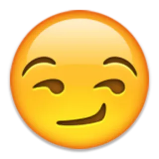 😏 6e7b3ee5 表情符号, 眨眼, 脸, 黄色, 表情 telegram sticker