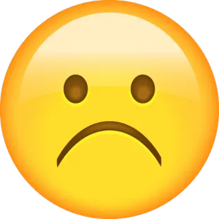 ☹ a828f511 表情符号, 难过, 不开心, 表情, 黄色, 脸, 情绪, 撅嘴 telegram sticker