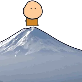 🚶 2bd34261 montagne, fuji, mont fuji, dessin animé, dessin, sommet, pic, aventure whatsapp sticker
