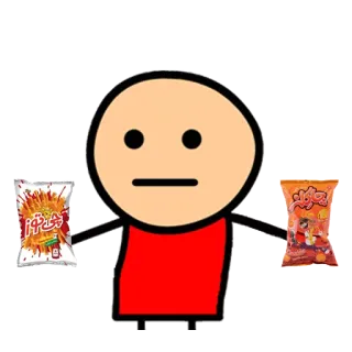 🍿 5c606fbb bonhomme allumette, snacks, chips, dessin animé, dessin whatsapp sticker