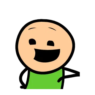 😉 750a8faa bonhomme allumette, dessin animé, noir et vert, visage souriant, simple, Cyanide & Happiness whatsapp sticker