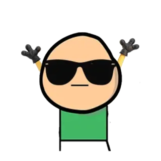 😎 e906a320 personnage, dessin animé, lunettes de soleil, gants whatsapp sticker