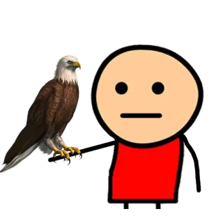 🐓 ebd710d3 aigle, oiseau, dessin animé, bonhomme allumette, personnage, cyanide and happiness, autocollant whatsapp sticker
