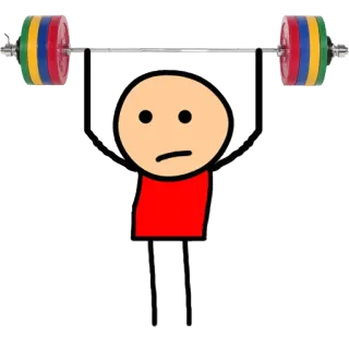 💪 efdd9b98 haltérophilie, fitness, exercice, bonhomme allumette, dessin animé, force, gym whatsapp sticker