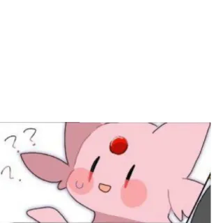 ⁉️ 7a75e954 ?? Dấu chấm hỏi, Cleffa, Pokémon, Hồng, Dễ thương whatsapp sticker