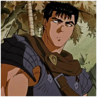 🤨 efe83309 Guts Berserk 动漫, 漫画, 剑风传奇, 格斯, 剑, 盔甲 telegram sticker