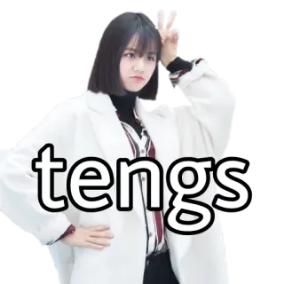 ☺️ 56f8adeb tengs Frau, Friedenszeichen, Aufkleber, Casual, Bob Frisur telegram sticker